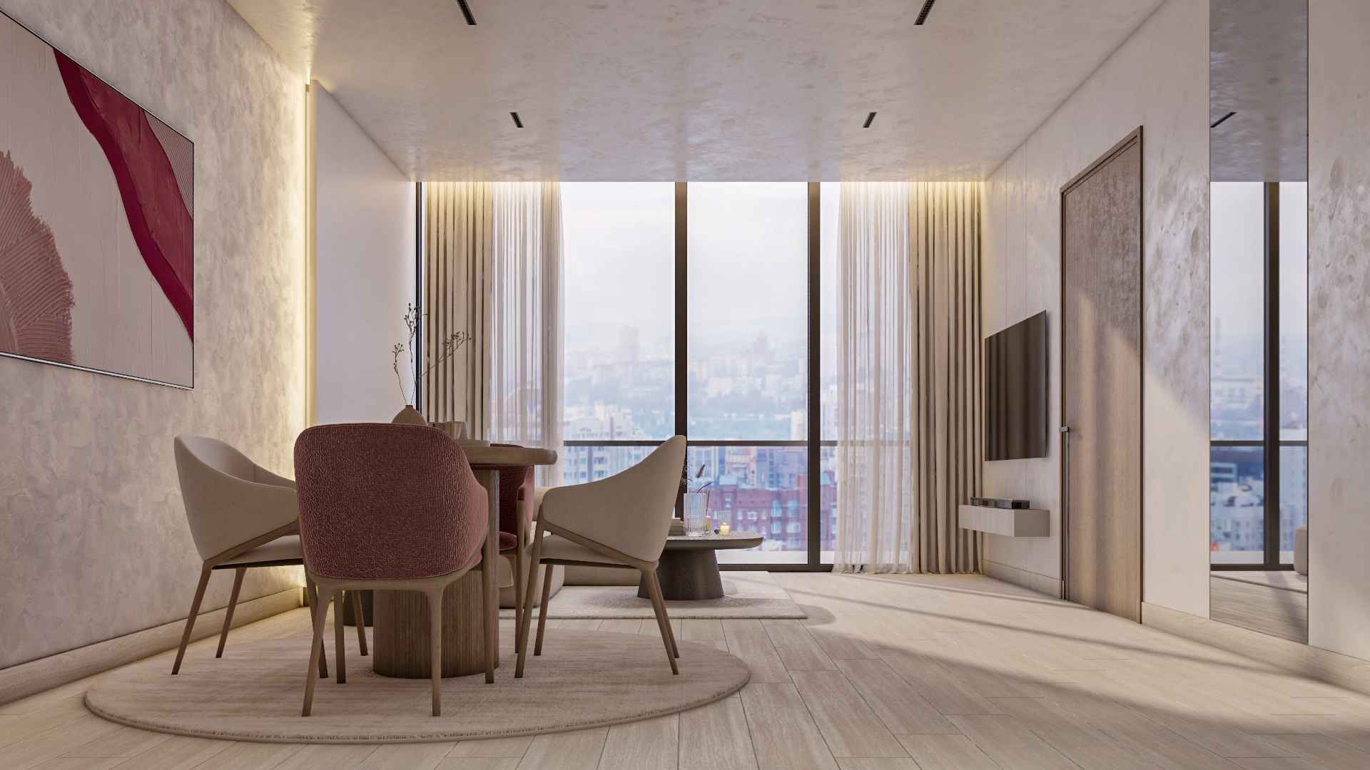 Aquino coastal architecture and landscaped setting architectural rendering