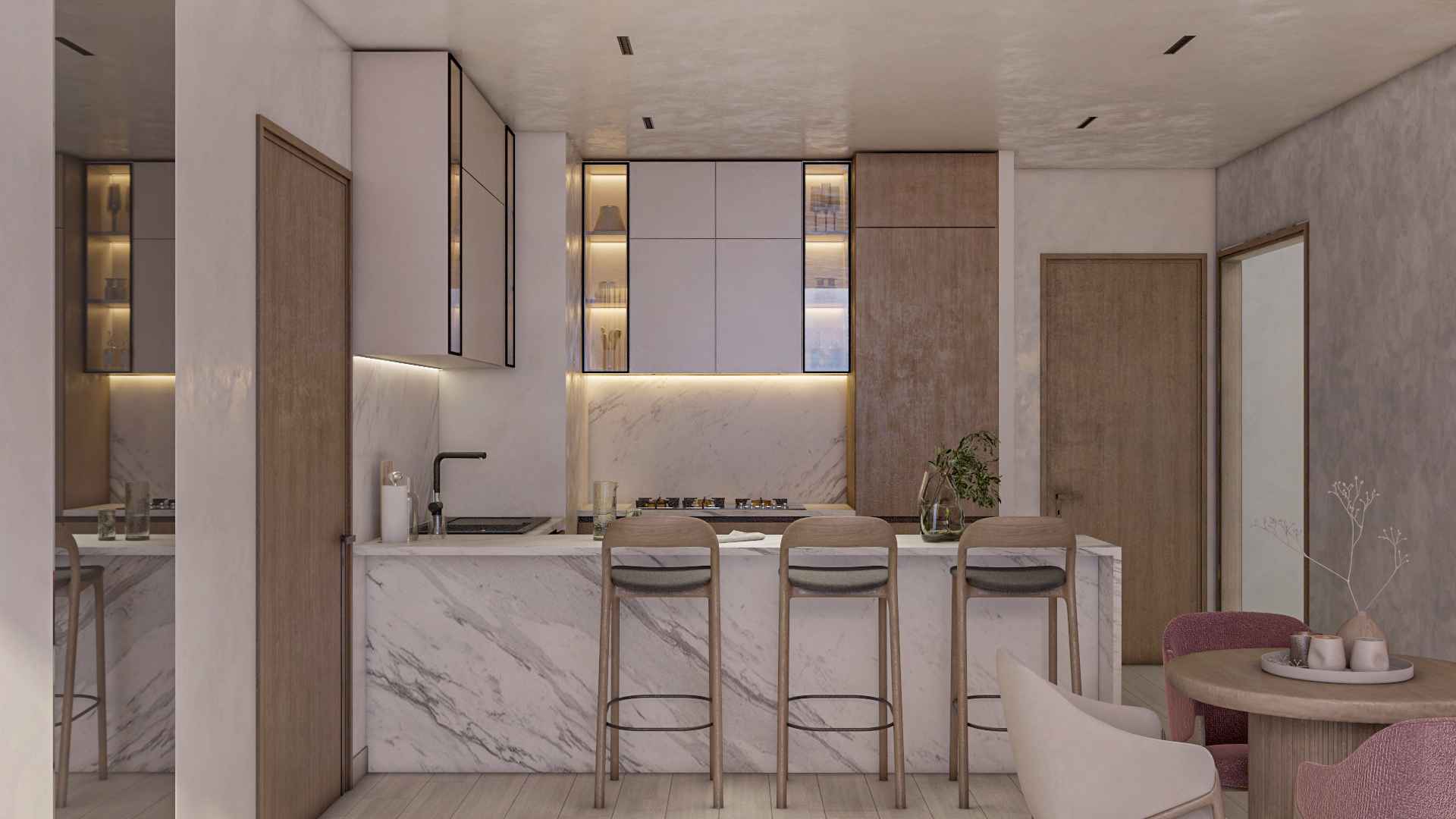 Aquino private living space architectural rendering