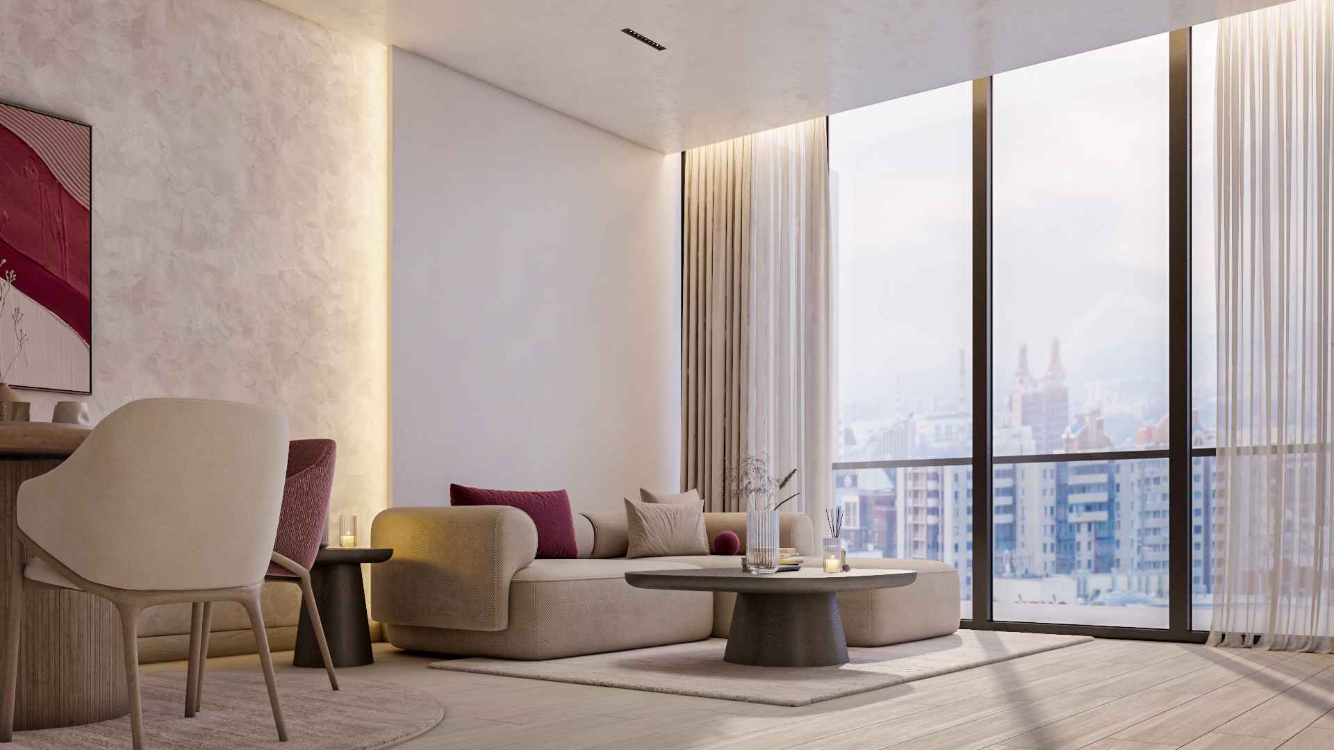 Aquino contemporary interior detail architectural rendering