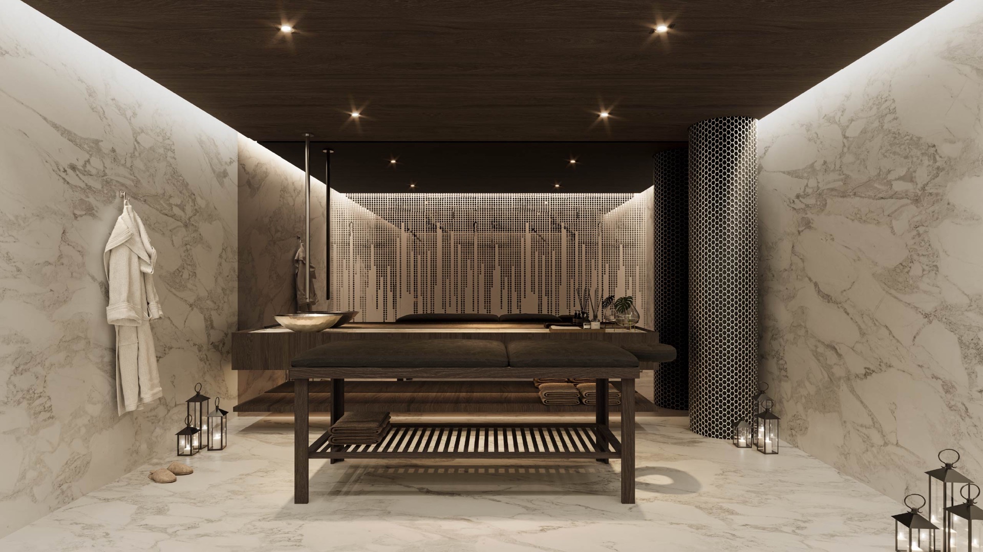 Tonino Lamborghini Residences spa treatment room architectural rendering
