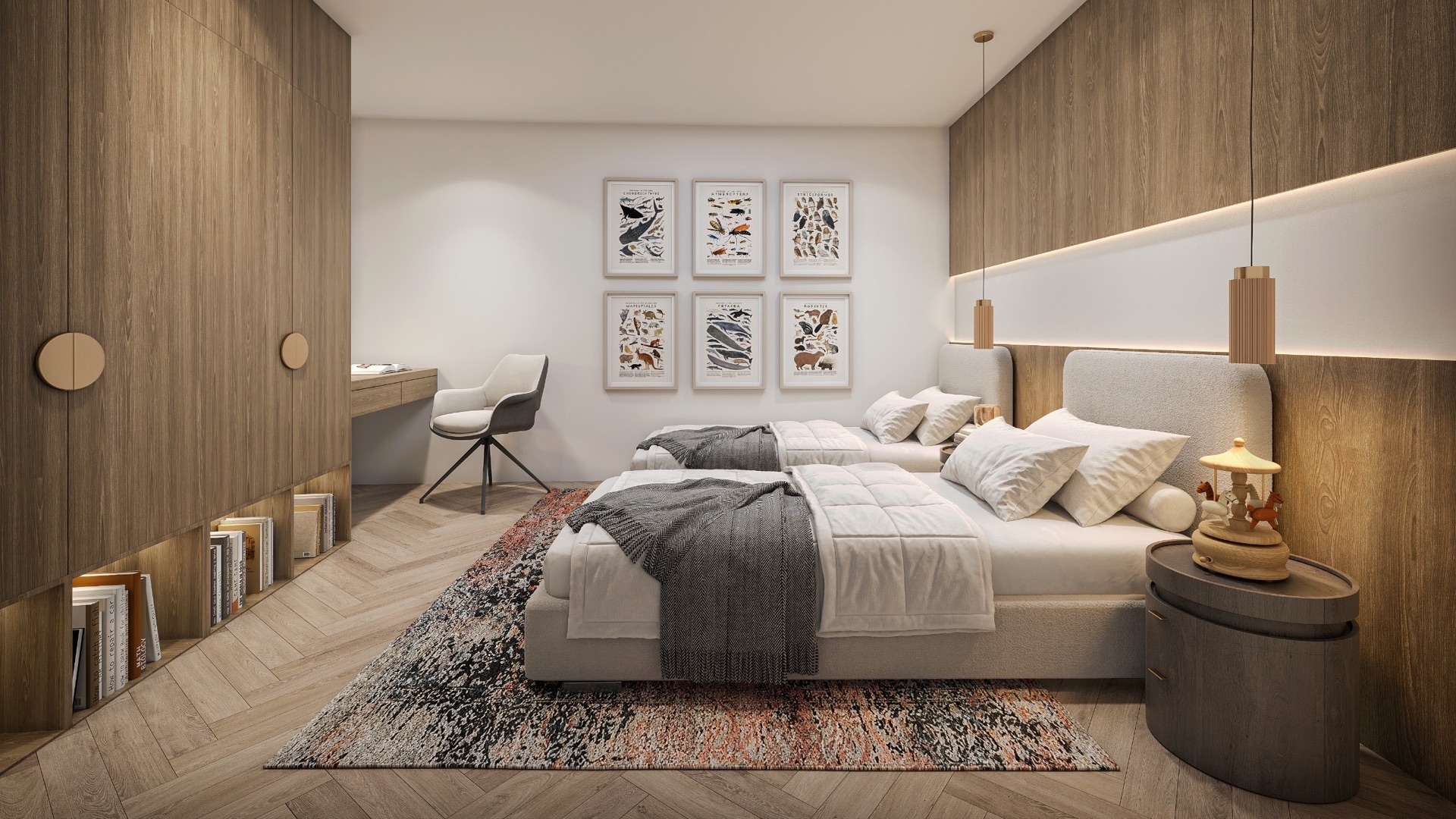 Radisson Blu twin bedroom architectural rendering