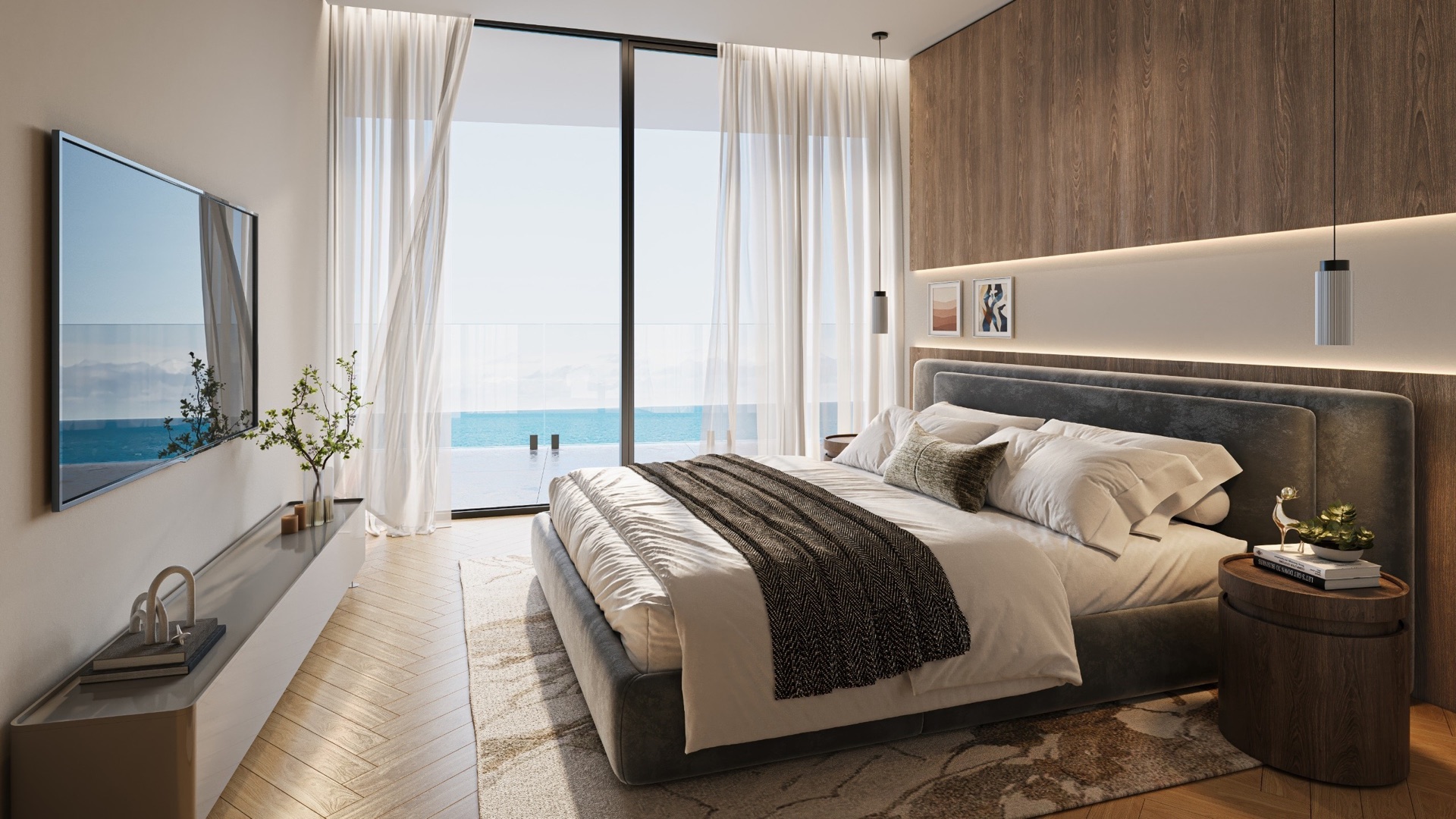 Primary bedroom architectural rendering